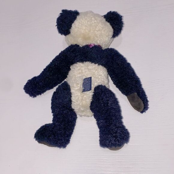 Vintage Boyds Bear Ogden Jointed Plush Panda Bear with Purple Bow 1985-1996 - Picture 6 of 13